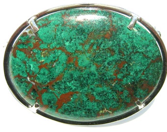 chrysocolla broche  zilver 925%