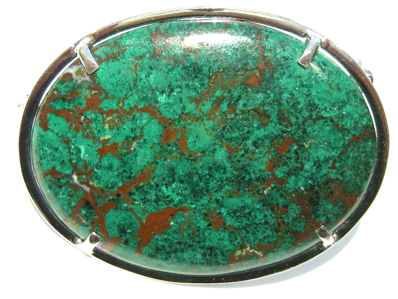 chrysocolla brooch silver 925% image 1