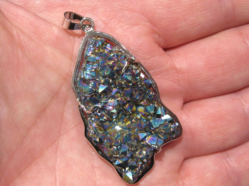 pendentif quartz aura argent 925% image 4