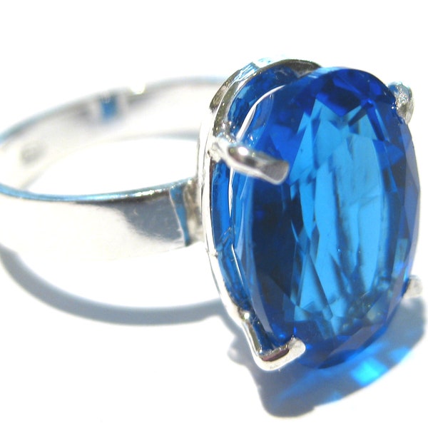 blau quarz ring silber 925%