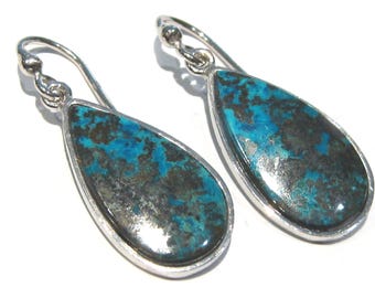 azurite earrings silver 925% blue