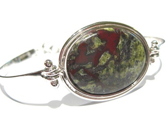 Jasper bracelet silver 925% green red