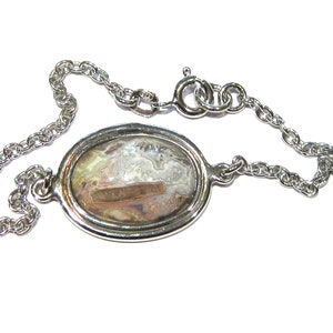 crazy lace agate  bracelet silver 925%