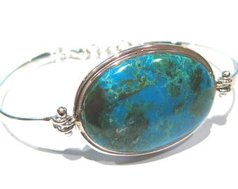 chrysocolla bracelet  silver 925%