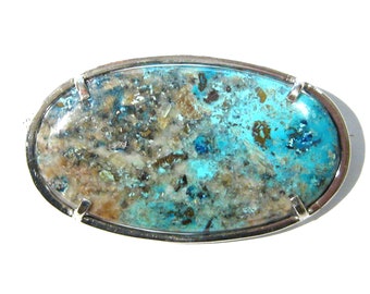 azurite brooch silver 925%