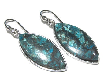 azurite earrings silver 925%