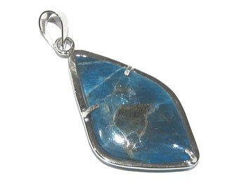 pendentif apatite bleu argent 925%