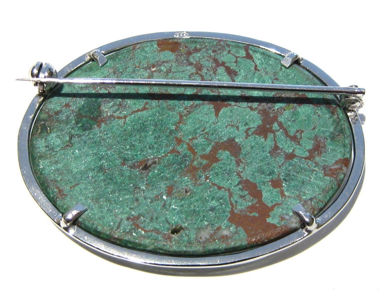 chrysocolla brooch silver 925% image 3