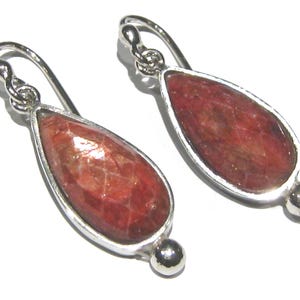 Rhodonite earrings silver 925%