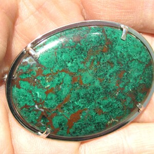 chrysocolla brooch silver 925% image 4