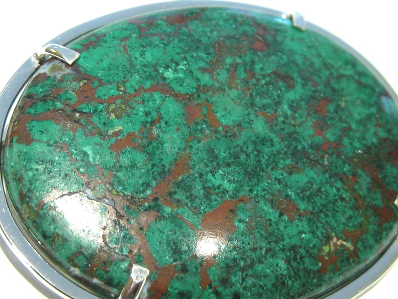 chrysocolla brooch silver 925% image 2