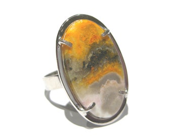 bumblebee Jasper ring silver 925%