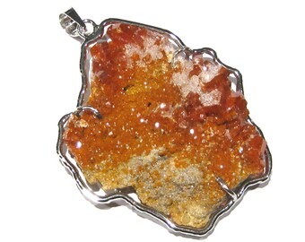 pendentif  minéraux vanadinite argent 925%