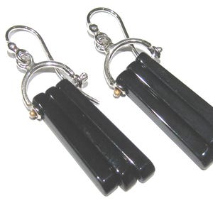 black agate earrings silver 925%