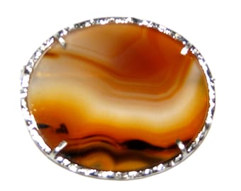 agate brooch silver 925%