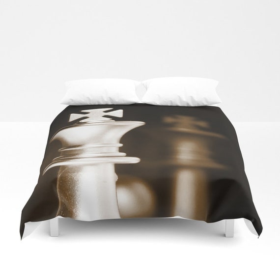 Chess Duvet Cover Chess Bedding Brown Duvet Cover Chess Etsy