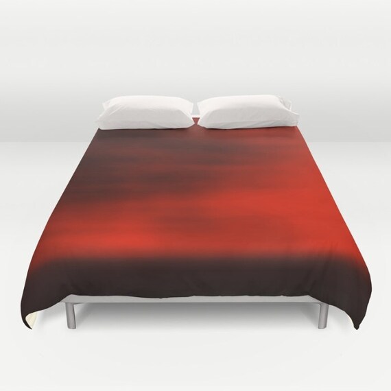 Red Duvet Cover Red Bedding Queen Comforter Cover Blurred Etsy