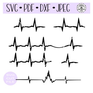 Heartbeat Svg digitale cut-bestand voor htv-vinyl-decal-diy-plotter-vinyl cutter-craft cutter-. SVG-. DXF & JPEG formaat