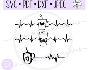 Download Coffee Svg Coffee Heartbeat Svg File Svg For Coffee Lovers Svg Cut File For Cricut Cutters Or Vinyl Craft Cutting Craft Supplies Tools Printing Printmaking Delage Com Br