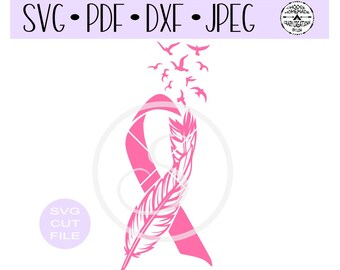Download Feather ribbon svg | Etsy