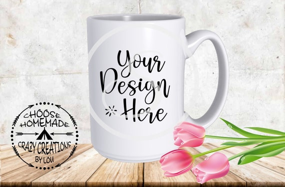 15 Ounce Mug Cup Springtime Tulips Mockup 15 Ounce Mug Cup Springtime Tulips Mockup