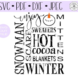 冬の地下鉄アート ワードアート SVG デジタルカットファイル、htv-vinyl-decal-diy-plotter-vinyl cutter-craft cutter-.SVG DXF Png & Jpeg 形式