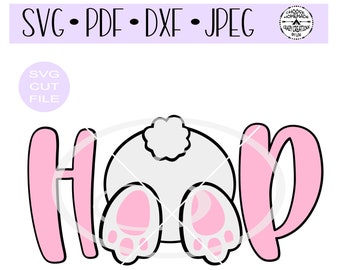 Easter Bunny Butt Hop SVG digital cut file for htv-vinyl-decal-diy-plotter-vinyl cutter-craft cutter- SVG - DXF Png & Jpeg formats.