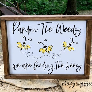 1pc Vintage Metal Plaque - 'Pardon The Weeds We Are Feeding The Bees', Wildflowers Metal Sign Summer Garden Decor Yard Sign Outdoor Decor Garden Patio Outdoor Decor 8x12 1pc Vintage Metal Plaque - 'Pardon The Weeds We Are Feeding The Bees', Wildflowers Metal Sign Summer Garden Decor Yard Sign Outdoor Decor Garden Patio Outdoor Decor 8x12