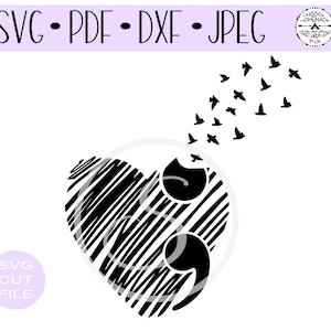 You Matter Semi Colon Heart With Birds Arquivo de corte digital SVG para formatos htv-vinyl-decal-diy-plotter-vinyl cortador-craft- SVG - DXF e Jpeg.