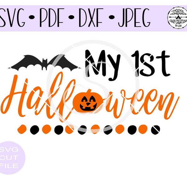 Mijn eerste Halloween Onesie SVG digitale cut bestand voor htv-vinyl-decal-diy-plotter-vinyl cutter-craft cutter-SVG - DXF & Jpeg-formaten.