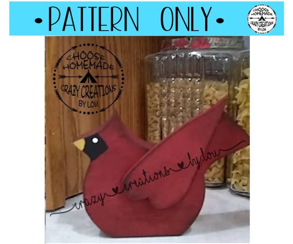 Wooden Cardinal Pattern ONLY in PDF format. Wood Pattern ONLY