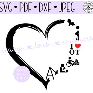 Pediatrische ergotherapie Distressed Heart SVG | OT | Fysiotherapeut | Digitaal snijbestand | HTV-bestand knippen | png| jpeg | Dxf | Pdf