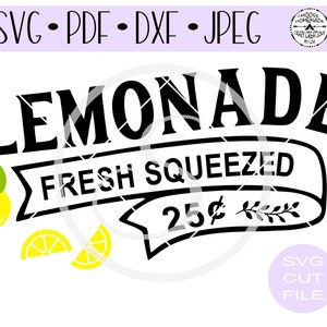 Fresh Squeezed Lemonade SVG | Digital Cut File | HTV Cut File | Vinyl Decal Cut File | Vinyl Stencil Cut File | PNG | Jpeg | Dxf | Pdf