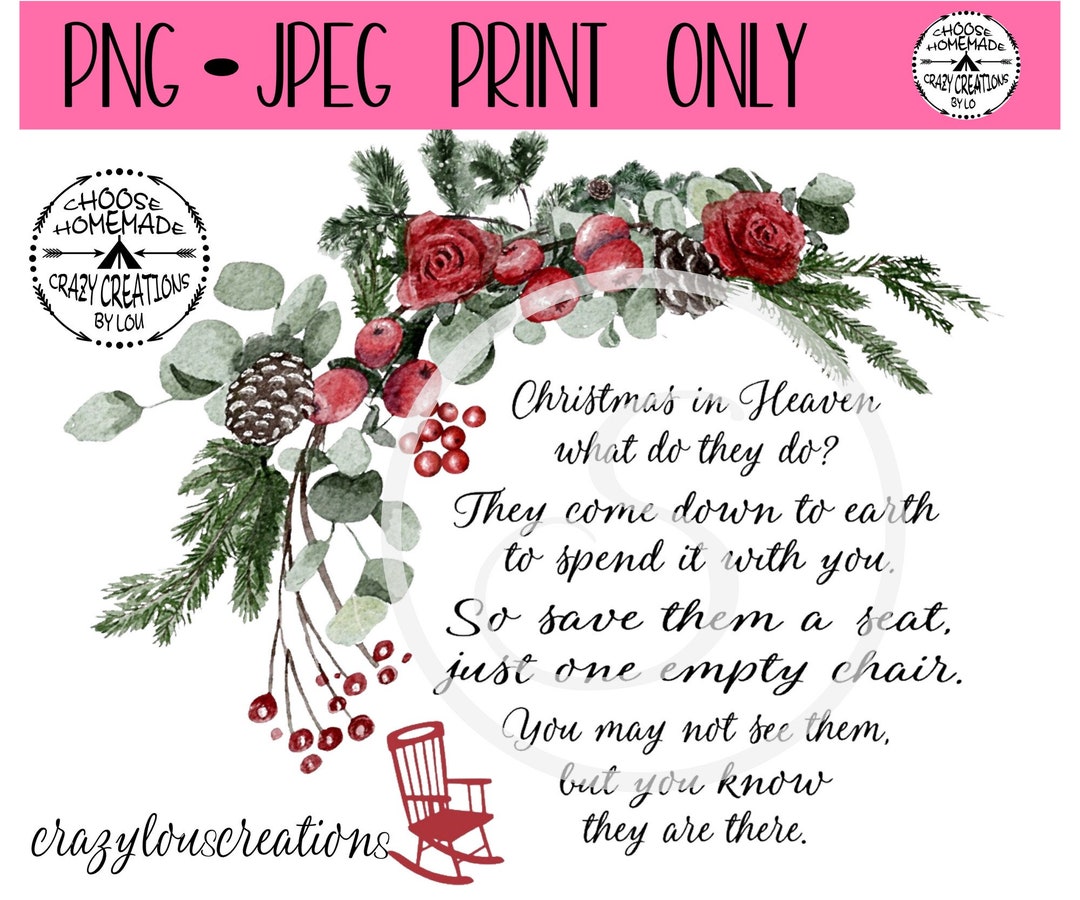 Christmas in Heaven Wreath | Little Red Chair Sublimation File ...