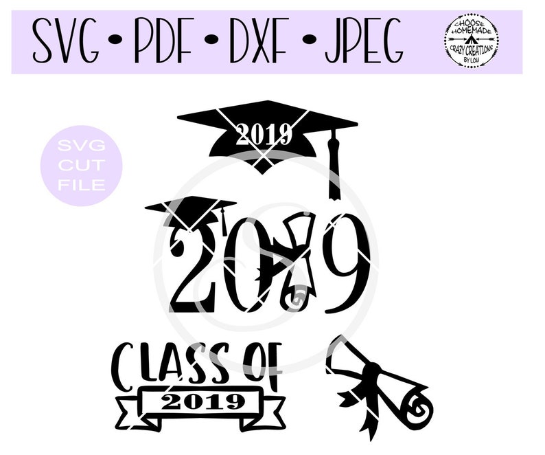 Download Dxf Jpeg Formats 2019 Graduation Set Svg Digital Cut File For Htv Vinyl Decal Diy Plotter Vinyl Cutter Craft Cutter Svg Home Decor Home Living