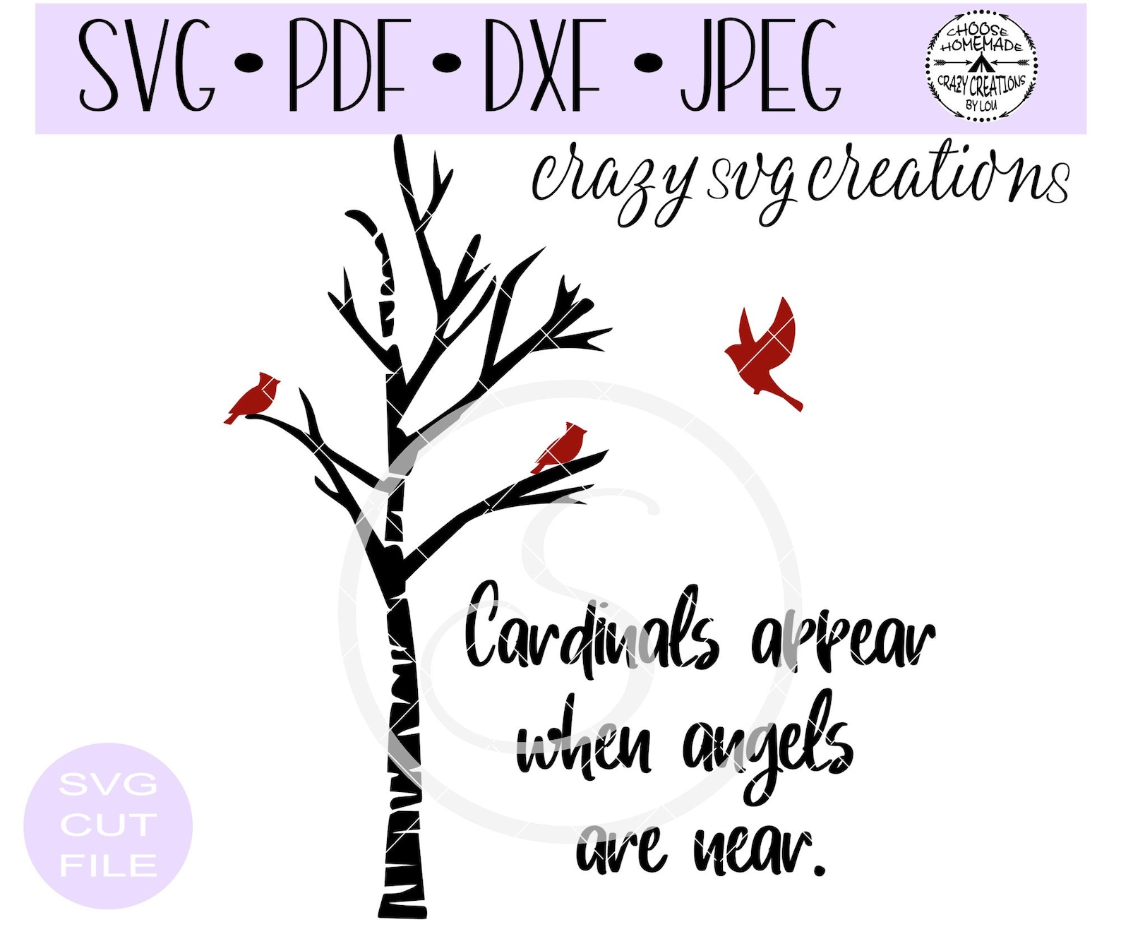 Cardinals Appear When Angels Are Near SVG Memory File | Etsy