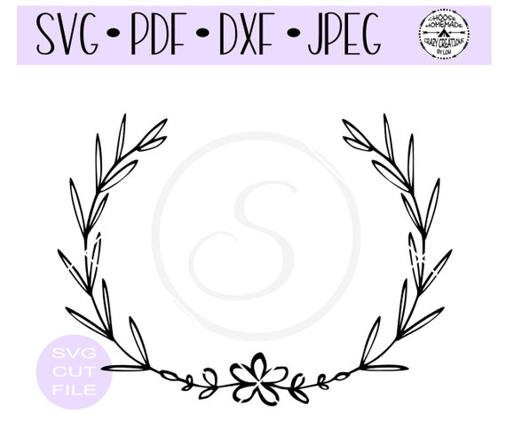 Download Floral Leaf Wreath Svg Digital Cut File For Etsy