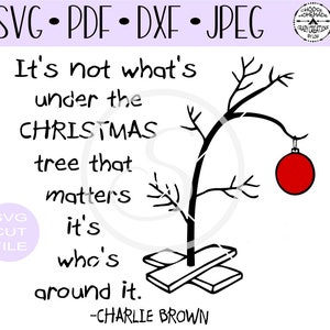 Arquivo de corte digital SVG do verso triste da pequena árvore de Natal de Charlie Brown para formatos htv-vinyl-decal-diy-plotter-vinyl cutter - SVG - DXF e Jpeg.