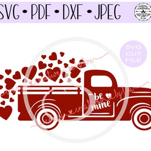 Petit camion rouge être mine Valentine SVG (fr) Fichier de coupe numérique (digital Cut File) Fichier de coupe de HTV (fr) Vinyl Stencil Cut File (fr) PNG - France Jpeg - France Dxf - France Pdf