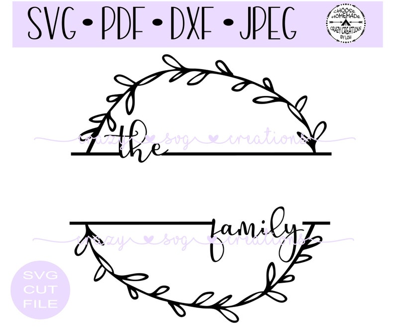 Download Split Wreath Family Name Svg Digital Cut File Htv Cut Etsy 3D SVG Files Ideas | SVG, Paper Crafts, SVG File