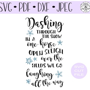 Se précipitant à travers la neige numérique coupe fichier pour htv-vinyl-decal-diy-plotter-vinyl coupe-craft coupe-. SVG-. Format DXF & JPEG