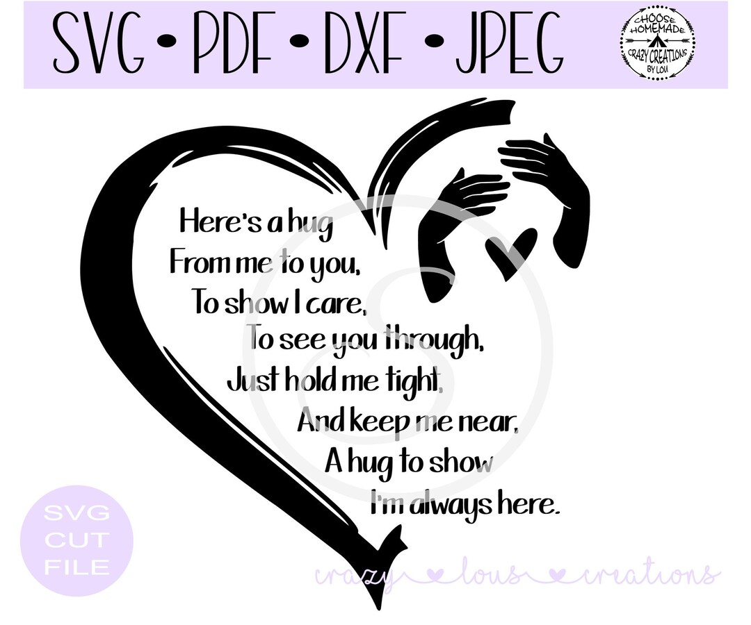 Here's A Hug From Me to You SVG | Digital Cut File | HTV Cut File ...
