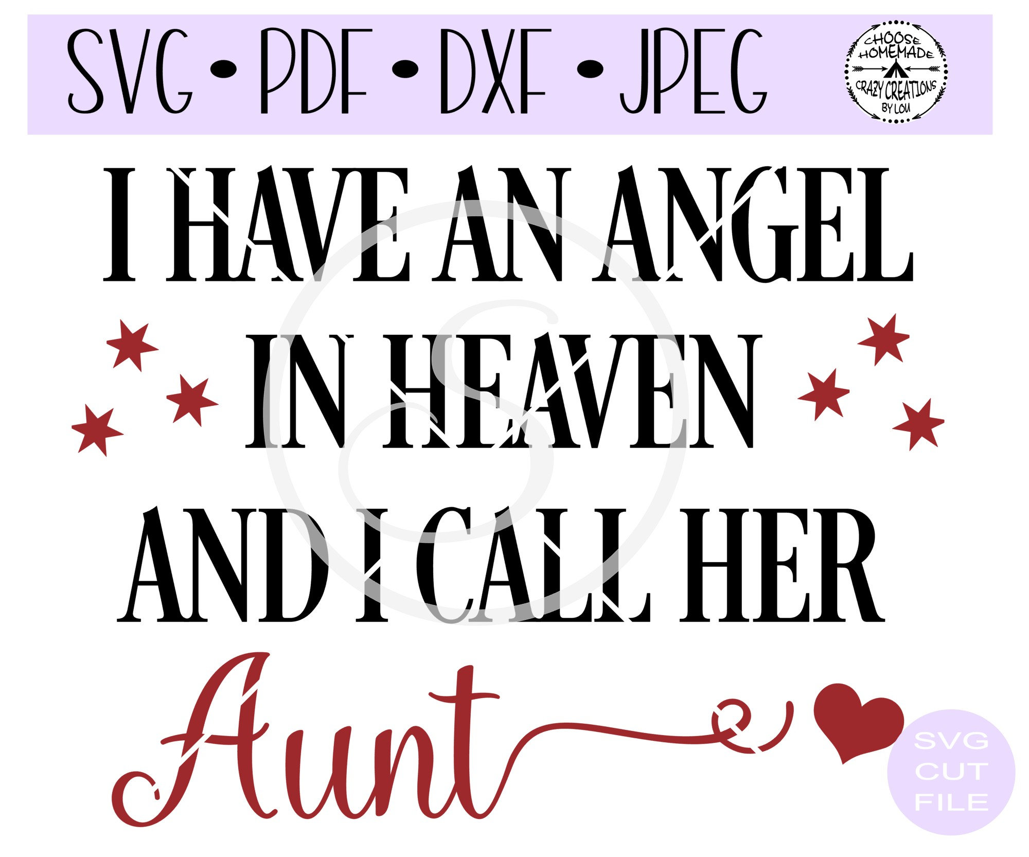 I Have an Angel in Heaven and I Call Her Aunt SVG | Digital Cut File ...