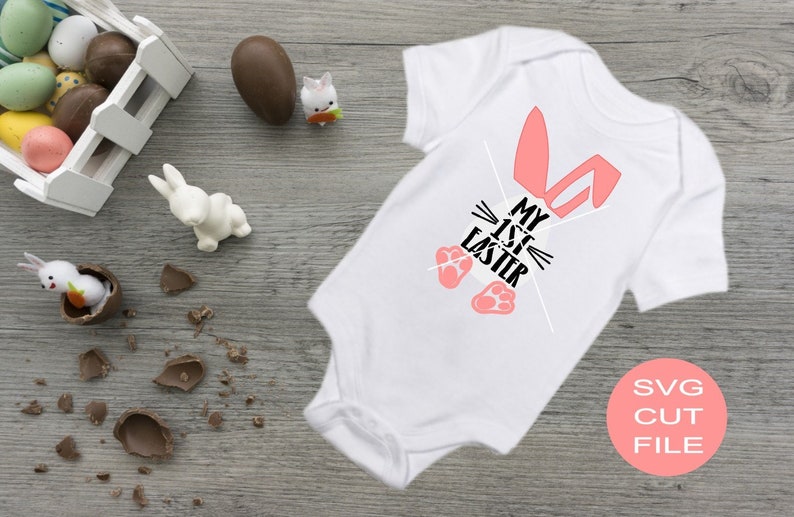 My First Easter Bunny Onesie SVG digital cut file for | Etsy