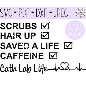 Cath Lab leven Heartbeat digitale cut bestand voor htv-vinyl-decal-diy-plotter-vinyl cutter-craft cutter-. SVG-. DXF & JPEG formaat