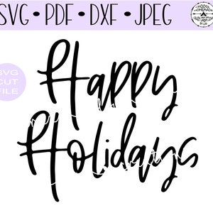 Boas Festas SVG | Palavras de Natal | Arquivo de corte digital | Arquivo de corte HTV | Arquivo de corte de estêncil de vinil | PNG | JPEG | Dxf | PDF