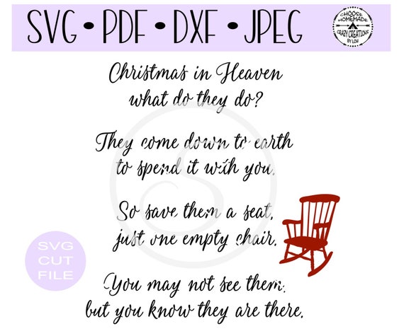 Download Christmas In Heaven Chair Red Chair SVG digital cut file ...