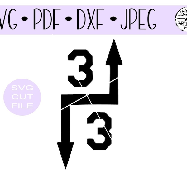 3 Up 3 Down SVG digital cut file for htv-vinyl-decal-diy-plotter-vinyl cutter-craft cutter- SVG - DXF & Jpeg formats.