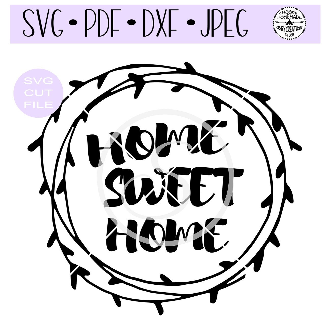 Download Home Sweet Home Wreath SVG digital cut file for | Etsy