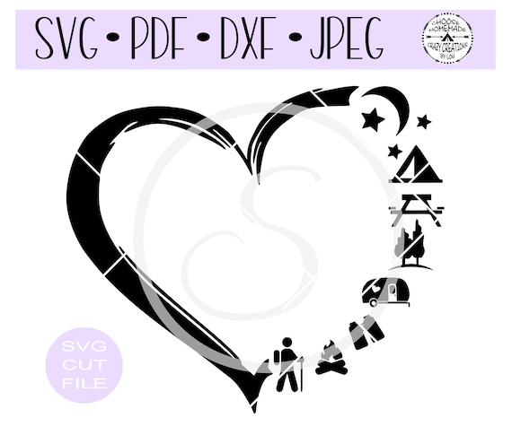 Download Camping Heart Svg Love To Camp Distressed Heart Htv Cut Etsy